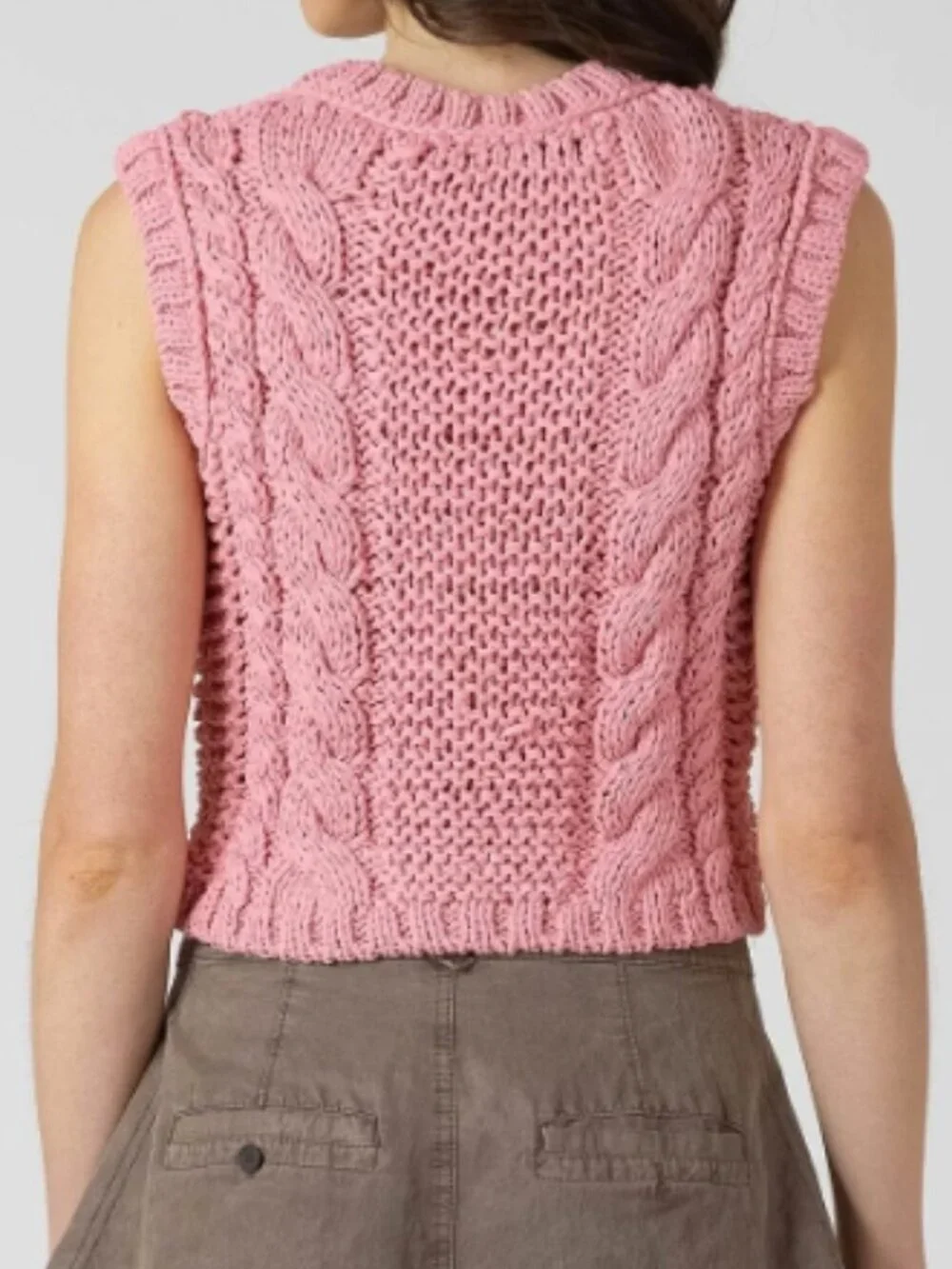 Zara Bloggers Fav Floral Button Knit Pink Vest Zara